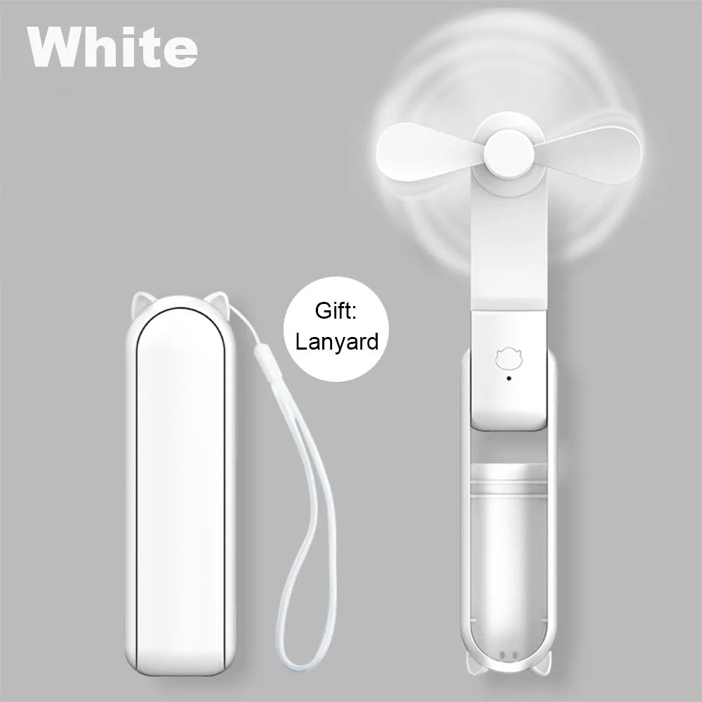 Mini Fan 2000Mah USB Rechargeable 3 Speed Handheld Fan Portable Foldable Air Cooler Fan for Outdoor Travel Small Handheld Fans