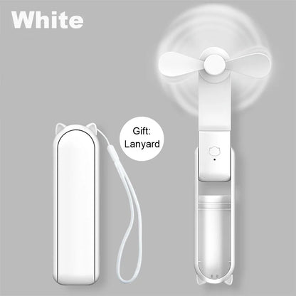 Mini Fan 2000Mah USB Rechargeable 3 Speed Handheld Fan Portable Foldable Air Cooler Fan for Outdoor Travel Small Handheld Fans